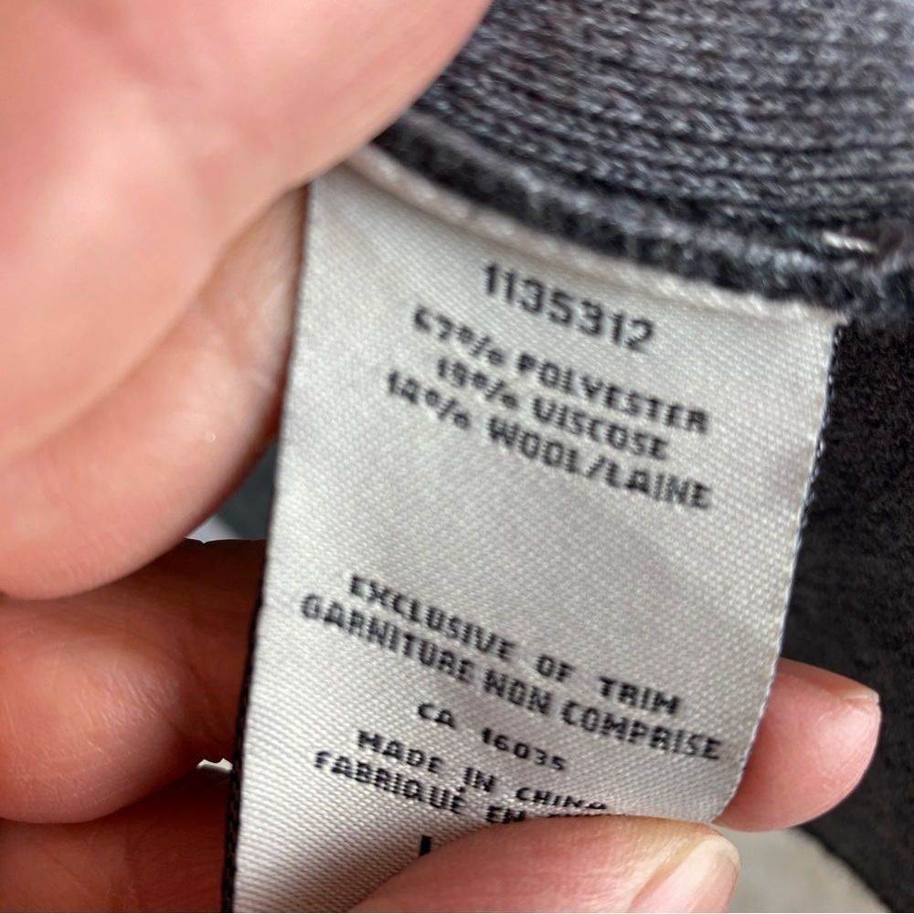 ✨3/$20✨ Catherine Malandrino Wool Blend Knit Blazer Cardigan Grey Open Front - Picture 10 of 11